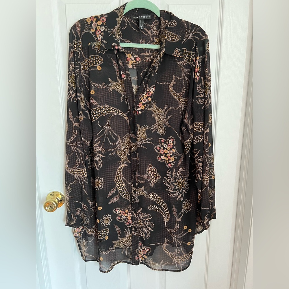 Love & Legend Brown Paisley Blouse